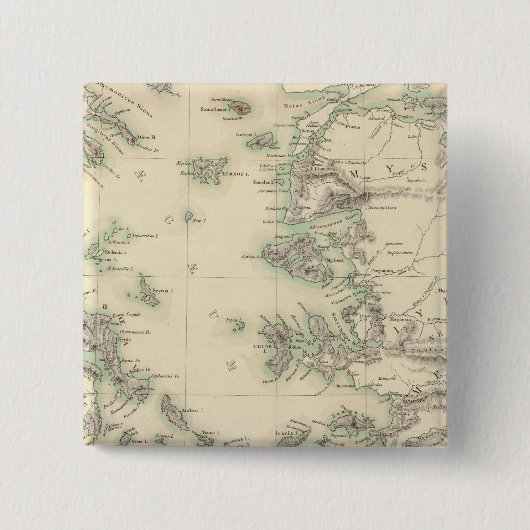 Grecian Archipelago, oud Vierkante Button 5,1 Cm (Voorkant)