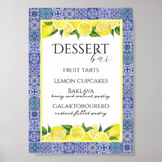 Grecian Blue en Lemon Dessert Bar Poster