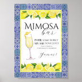 Grecian Blue en Lemon Mimosa Bar Poster (Voorkant)
