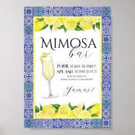 Grecian Blue en Lemon Mimosa Bar Poster