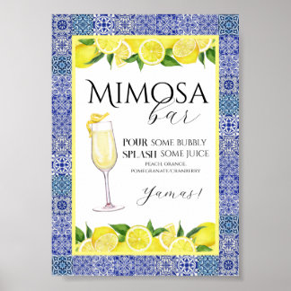 Grecian Blue en Lemon Mimosa Bar Poster