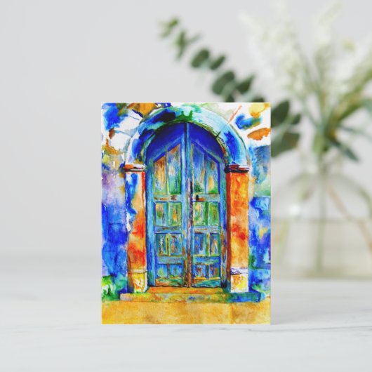 Grecian door. briefkaart (Staand voorkant)