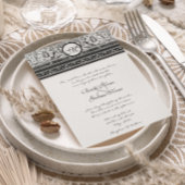 Grecian Floral Big Greek Wedding Invitation Kaart