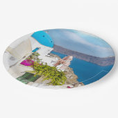 Grecian Paradise. schilderij van de waterverf Sant Papieren Bordje (Gekanteld)