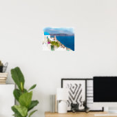 Grecian Paradise. schilderij van de waterverf Sant Poster (Thuiskantoor)