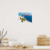 Grecian Paradise. schilderij van de waterverf Sant Poster (Keuken)