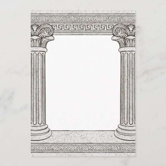 Grecian Toga Party nodigt uit tot stenen kolommen Kaart (Achterkant)