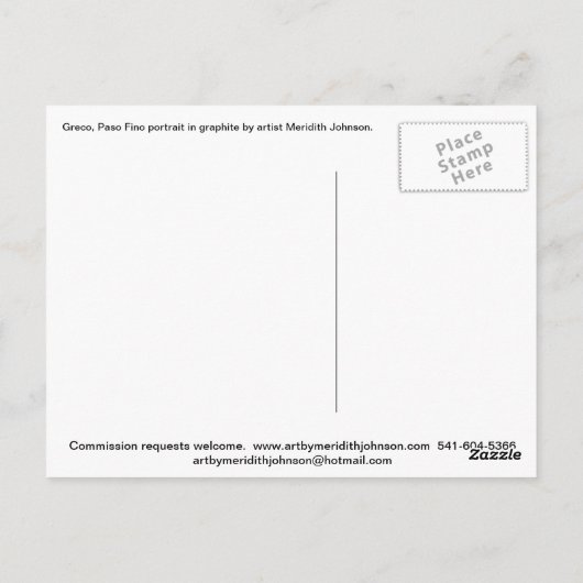 Greco Briefkaart (Achterkant)