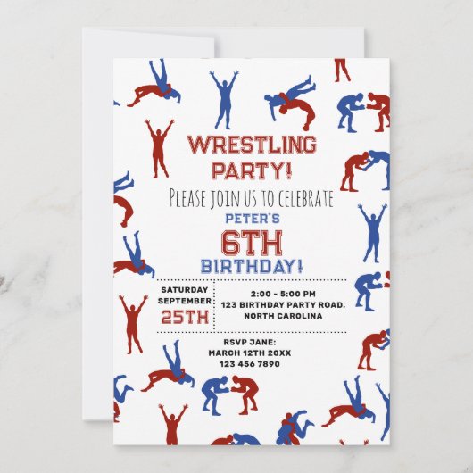 Greco Roman Freestyle Wrestling Kids Verjaardag Kaart (Voorkant)