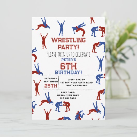 Greco Roman Freestyle Wrestling Kids Verjaardag Kaart (Staand voorkant)