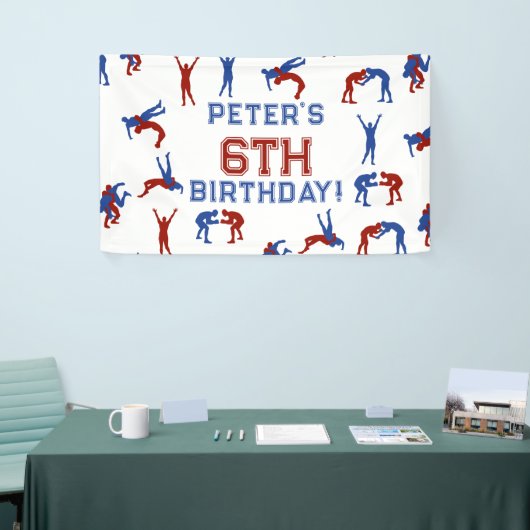 Greco Roman Freestyle Wrestling Kids Verjaardag Spandoek (Beurs)