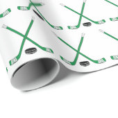 Gree kruipachtige hakjestikken en plukwitpapier cadeaupapier (Rol Hoek)