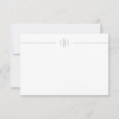 Gree Monstera Leaf Minimale Monogram Note Card  Bedankkaart (Voorkant)