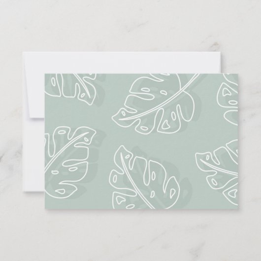Gree Monstera Leaf Minimale Monogram Note Card  Bedankkaart (Achterkant)