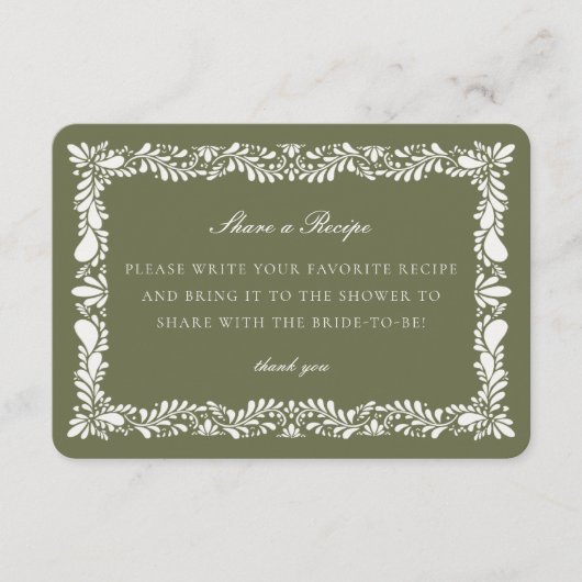 Gree Talavera Tegel Share Recept Uitnodiging Invoe Informatiekaartje (Voorkant)