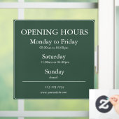Gree Zakelijk Openingstijden Bord | Raamsticker (Huis)