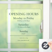 Gree Zakelijke Openingstijden Bord | Raamsticker (Huis)