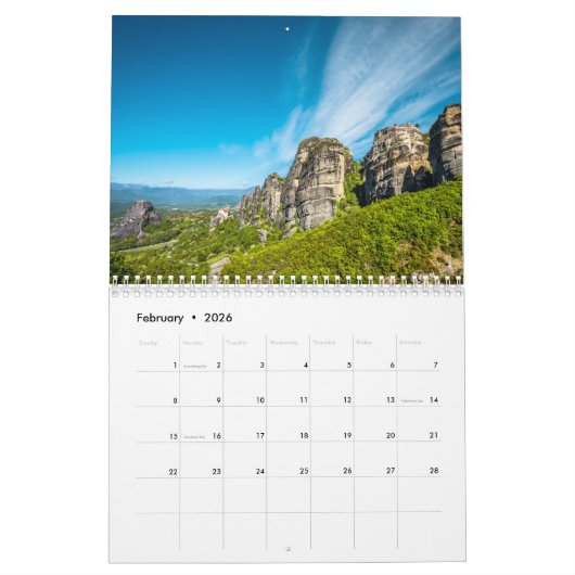 Greece 2026 Photo Wall Calendar – Scenic Greek  Kalender (Feb 2026)