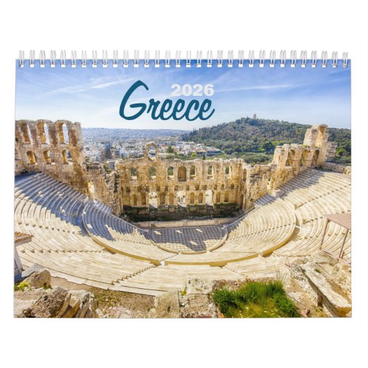 Greece 2026 Photo Wall Calendar – Scenic Greek  Kalender (Hoes)
