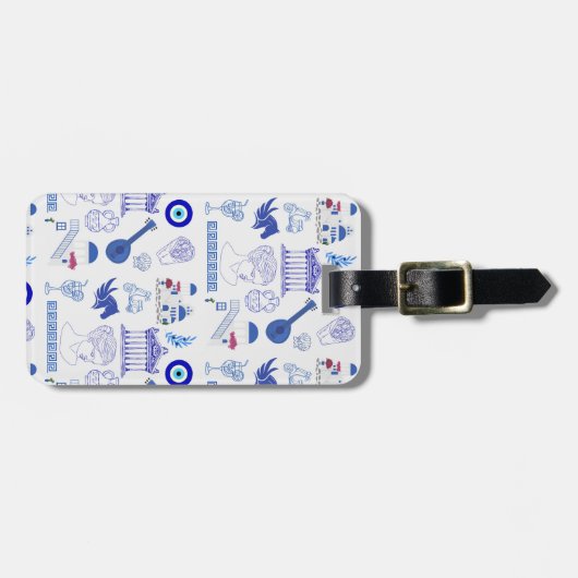 Greece Blue and White Bagagelabel (Voorkant horizontaal)
