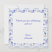 Greece Blue and White Birthday Bedankkaart (Achterkant)