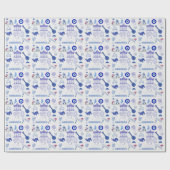 Greece Blue and White Cadeaupapier (Vlak)