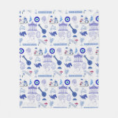 Greece Blue and White Fleece Deken (Voorkant)