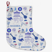 Greece Blue and White Grote Kerstsok (Voorkant)