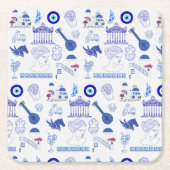Greece Blue and White Kartonnen Onderzetters (Voorkant)