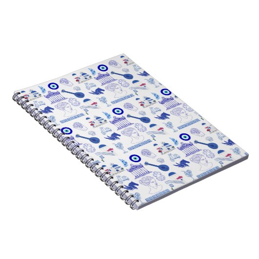 Greece Blue and White Notitieboek (Rechterzijde)