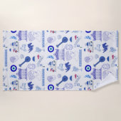 Greece Blue and White Strandlaken (Voorkant)