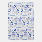 Greece Blue and White Theedoek (Verticaal)