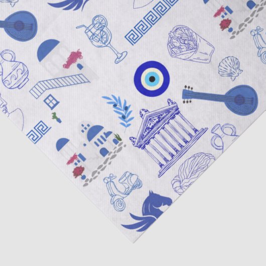 Greece Blue and White Tissuepapier (Detail)