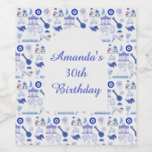 Greece Blue and White Wijn Etiket (Enkel label)