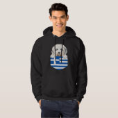 Greece Flag Old English Sheepdog Dog In Pocket Hoodie (Voorkant volledig)