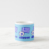 Greece Greek Flag with Soccer Ball Blue Background Espresso Kop (Voorkant)