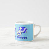 Greece Greek Flag with Soccer Ball Blue Background Espresso Kop (Rechts)