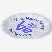 Greece Heart Flag Blue LOVE Personalized  Papieren Bordje (Gekanteld)