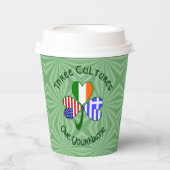 Greece Ireland USA Shamrock Personalized Text Papieren Bekers (Voorkant)