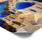 Greece: Radiant Sunset Santorini Art Souvenir Poster (Hoek)