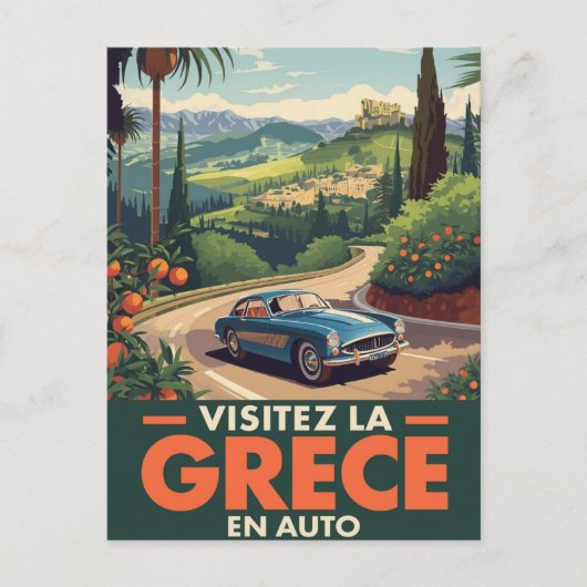 Greece TravelClassic Car Briefkaart (Voorkant)