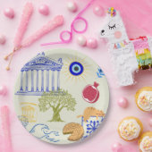 Greece Vacation Minimalism Papieren Bordje (Feest)