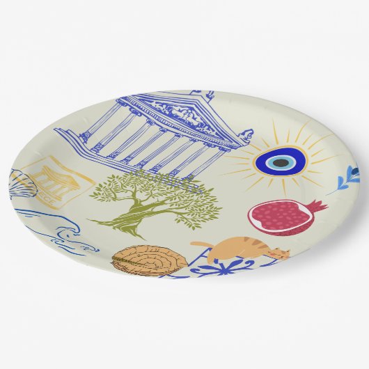 Greece Vacation Minimalism Papieren Bordje (Gekanteld)