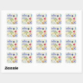 Greece Vacation Minimalism Vierkante Sticker (Vel)