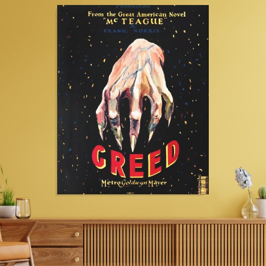 Greed, film poster 1924 canvasafdruk canvas afdruk (Insitu (Woonkamer))