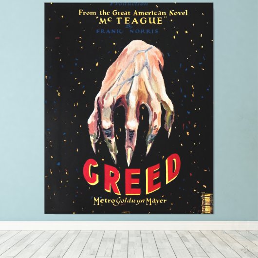 Greed, film poster 1924 canvasafdruk canvas afdruk (Insitu (Houten vloer))