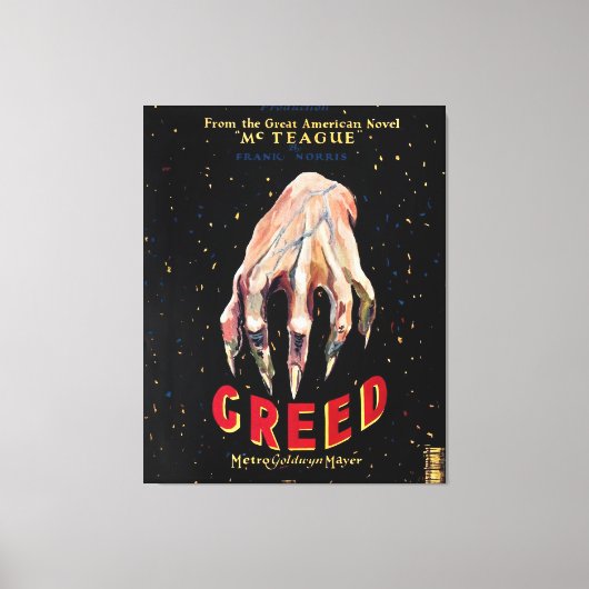 Greed, film poster 1924 canvasafdruk canvas afdruk (Voorkant)