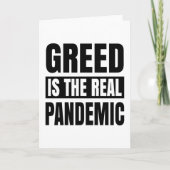 Greed is de echte pandemie kaart (Voorkant)