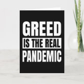 Greed is de echte pandemie kaart (Voorkant)