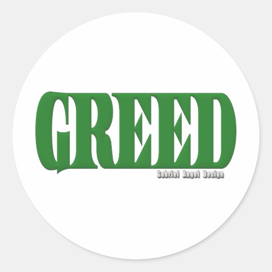 Greed Logo Ronde Sticker (Voorkant)